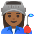 👩🏾‍🏭 woman factory worker: medium-dark skin tone display on Google